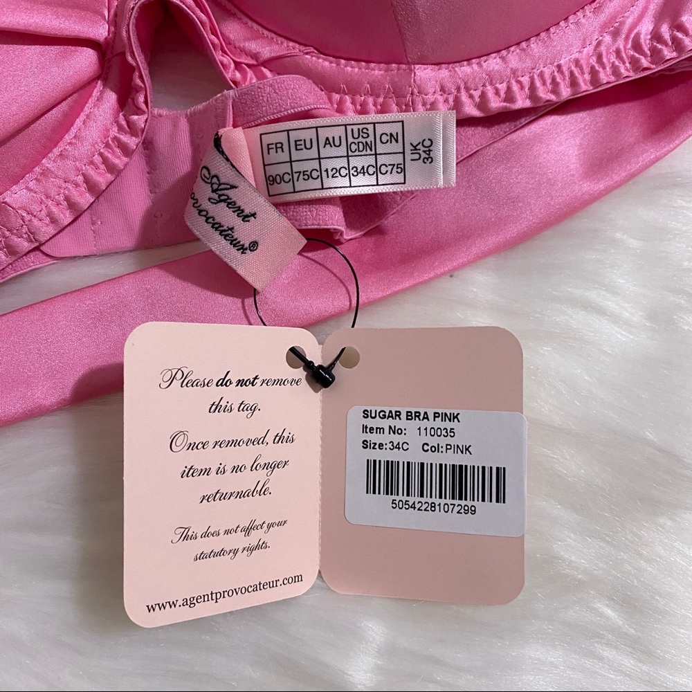 NWT Agent Provocateur Sugar Pink Bra 34C - Picture 8 of 8